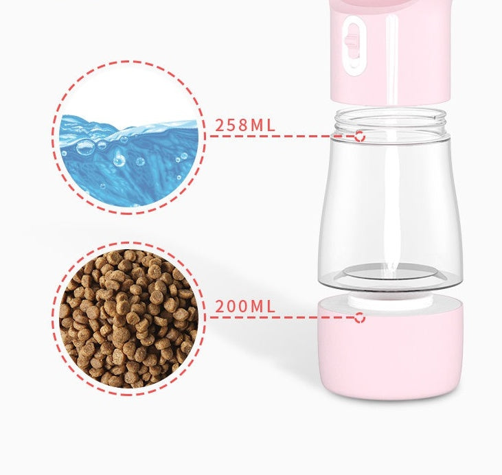 2-in-1 Portable Pet Water Bottle & Feeder – Leakproof, Travel-Friendly, Dog Walking Essential