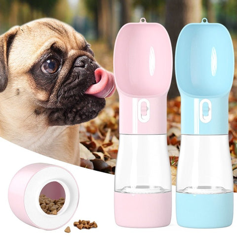 2-in-1 Portable Pet Water Bottle & Feeder – Leakproof, Travel-Friendly, Dog Walking Essential