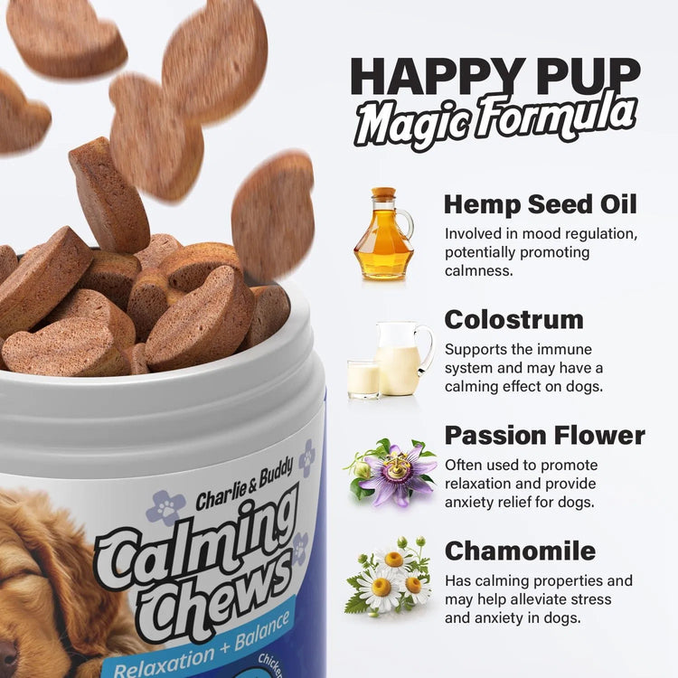 Calming Dog Chews – Natural Stress & Anxiety Relief