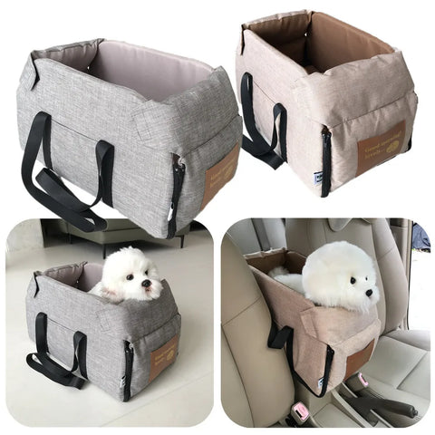 Portable Dog Car Seat Bed – Safe Travel Carrier for Small Dogs & Cats, Car Accessories