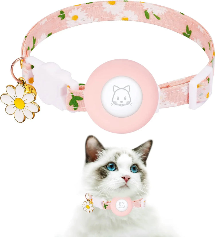 Cat Collar with AirTag Holder – Safe & Cute Design