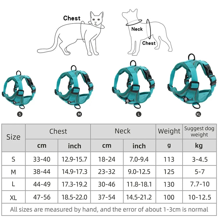 Escape-Proof Cat Harness & Leash β Reflective, Breathable, Adjustable Fit