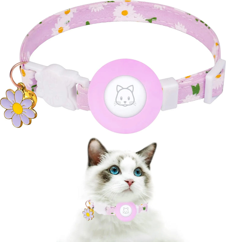 Cat Collar with AirTag Holder – Safe & Cute Design