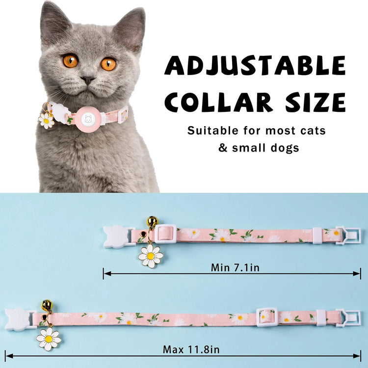 Cat Collar with AirTag Holder – Safe & Cute Design