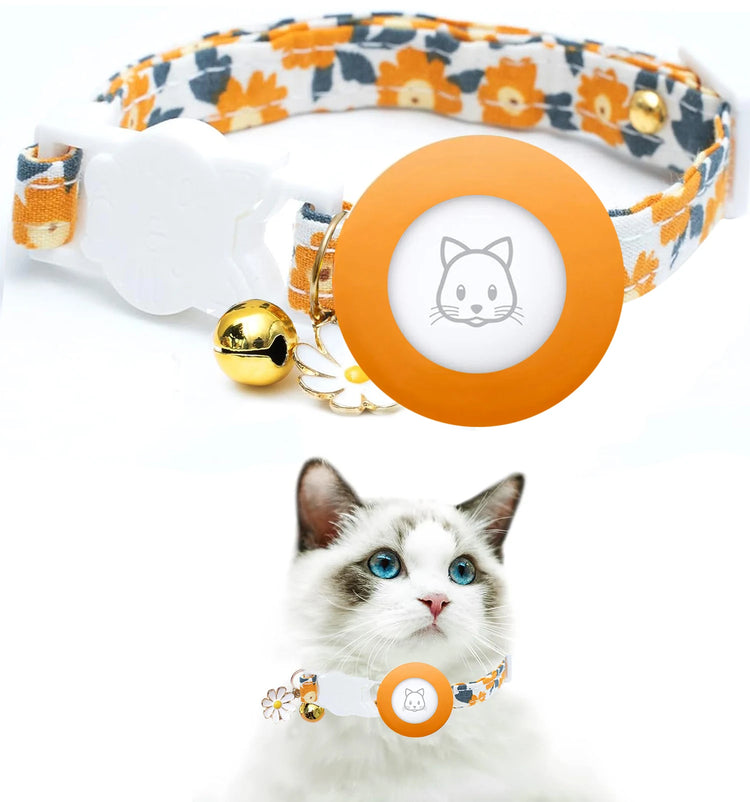 Cat Collar with AirTag Holder – Safe & Cute Design