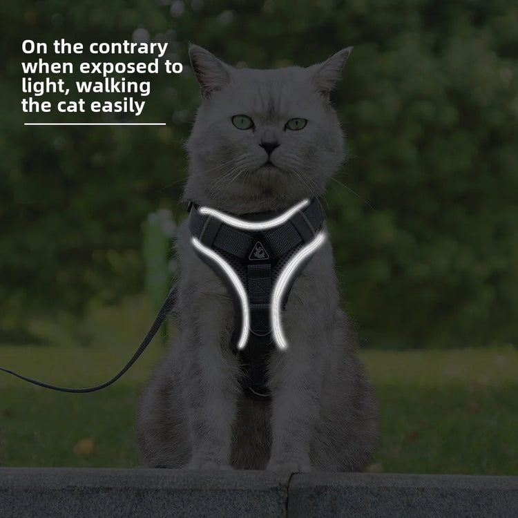 Escape-Proof Cat Harness & Leash β Reflective, Breathable, Adjustable Fit