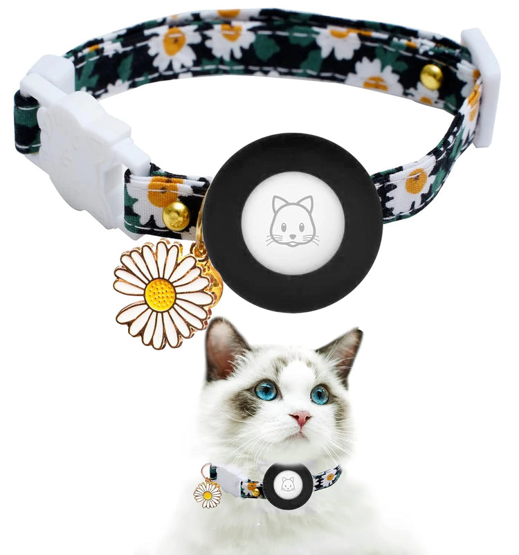 Cat Collar with AirTag Holder – Safe & Cute Design