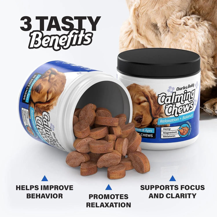 Calming Dog Chews – Natural Stress & Anxiety Relief