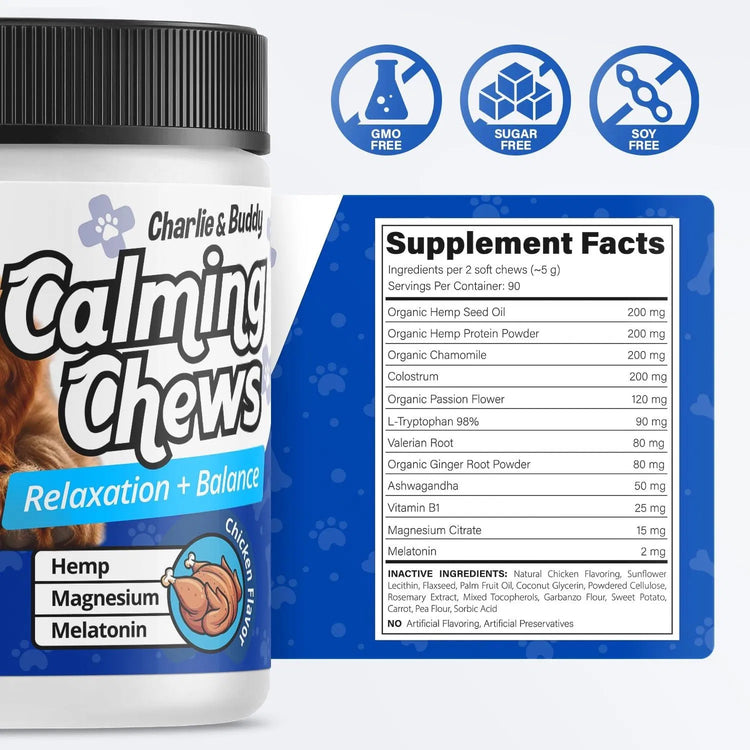 Calming Dog Chews – Natural Stress & Anxiety Relief