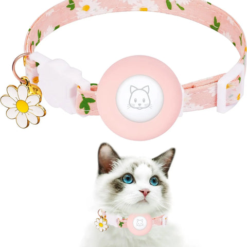 Cat Collar with AirTag Holder – Safe & Cute Design