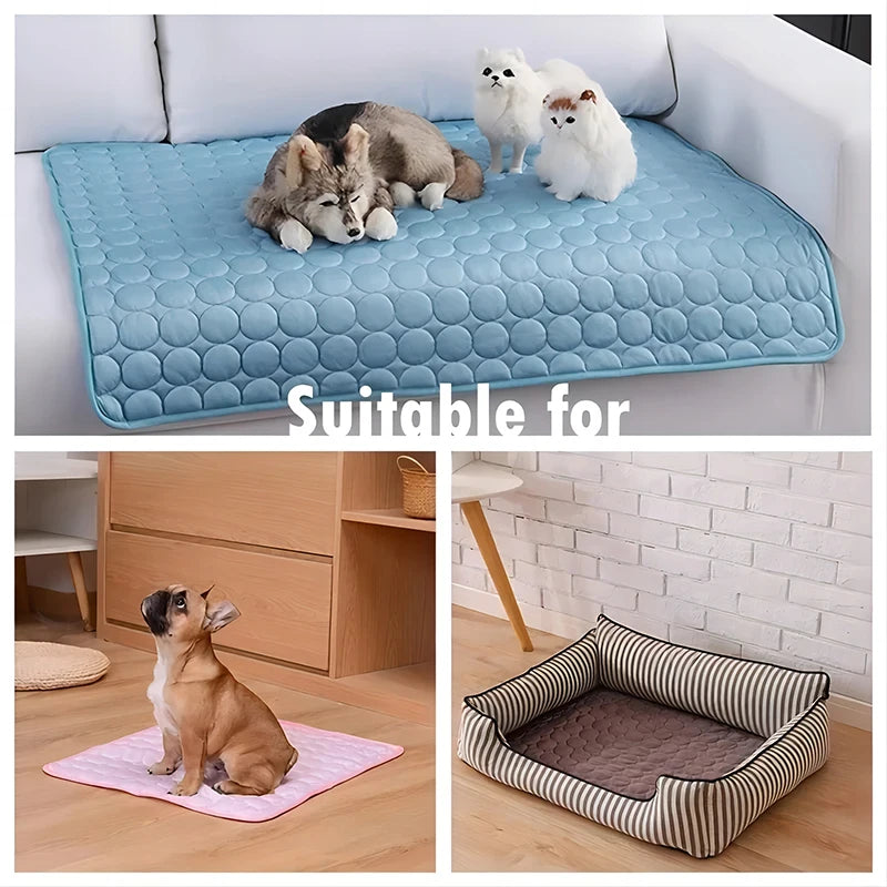 Premium Pet Cooling Mat – Ice Silk Moisture-Proof Cooling Pad for Cats & Dogs