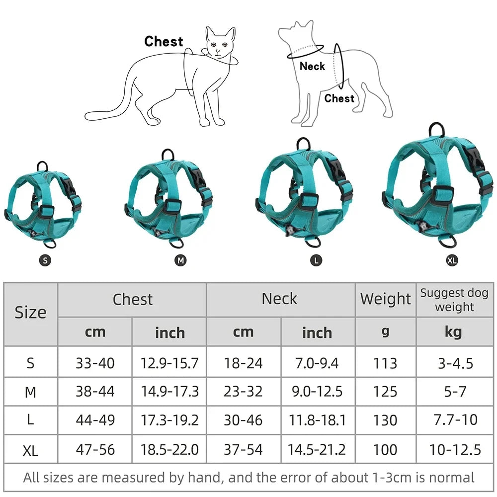 Escape-Proof Cat Harness & Leash – Reflective, Breathable, Adjustable Fit