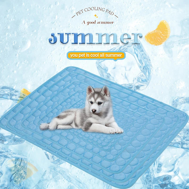 Premium Pet Cooling Mat – Ice Silk Moisture-Proof Cooling Pad for Cats & Dogs